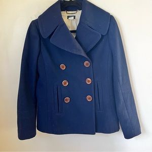 J. crew factory double breasted wool blend peacoat